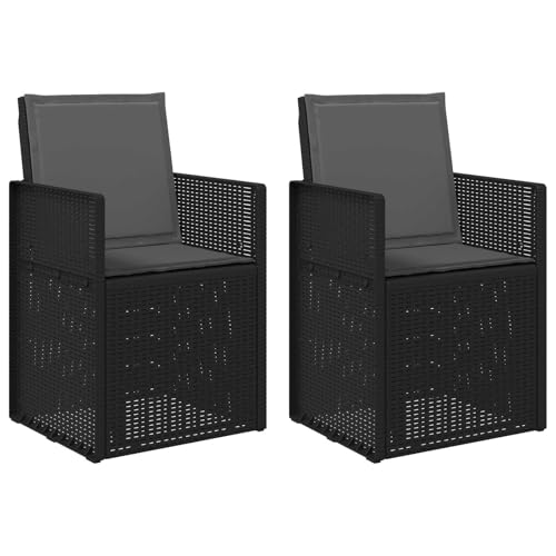Chaises de jardin en PP anthracite avec dossier rabattable pour table de repas extérieure - 2
