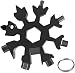 Produktbild 18-in-1 Schneeflocke Multi-Tool,Schlüsselanhänger Flaschenöffner Ringschlüssel Edelstahl Fahrrad Multifunktionswerkzeug tragbare Schraubendreher,für Outdoor-Abent-Weihnachtsgeschenke(Schwarz)