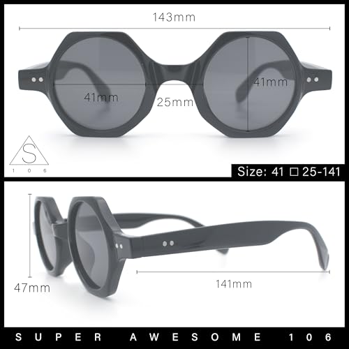 SA106 Hipster Round Circle Lens Octagon Plastic Hustler Sunglasses3