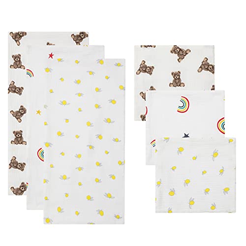 沐浴ガーゼ 沐浴布 ガーゼタオル ガーゼハンカチ ベビー 赤ちゃん用 - 6重ガーゼ ハンカチ 6枚セット 綿100% 大判(ガーゼハンカチ×3枚、沐浴布×3枚) 沐浴ガーゼ 沐浴布 ガーゼタオル ガーゼハンカチ ベビー 赤ちゃん用 - 6重ガーゼ ハンカチ 6枚セット 綿100% 大判(ガーゼハンカチ×3枚、沐浴布×3枚)