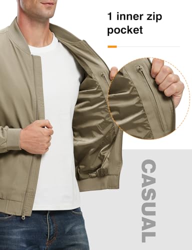 Image of TBMPOY Men's Windproof Bomber Jackets Lightweight Track Jackets Windbreaker Outdoor Golf Fashion Coat