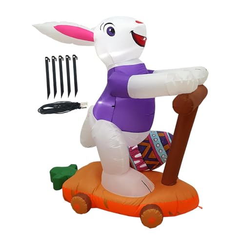 Lapin gonflable de Pâques étanche en PVC robuste de 1,5 M pour extérieur
