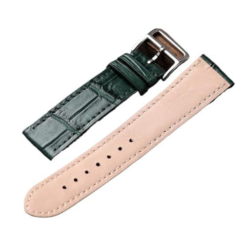 Bracelet cuir crocodile vert pour hommes confortable tailles 18-22mm - 3