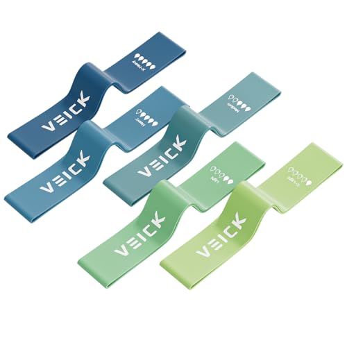 VEICK Resistance Loop Exercise Bands, Elastic Workout Bands for Men Women, Set of 5 Different Resistance Levels Stretch Band for Home Fitness Stretching Strength Training