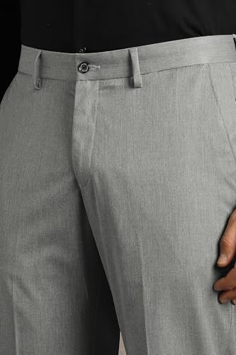Image of Louis Philippe Men's Regular Fit Everyday Smart Wear Comfort Stretch Work Ready Solid Formal Trouser