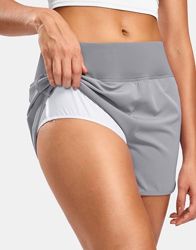 Image of G Gradual Women's Running Shorts with Mesh Liner 3 inch Workout Athletic Shorts for Women with Phone Pockets