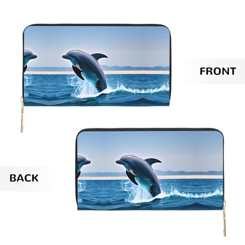 Monedero de mano con diseño de delfines, el accesorio versátil que necesitas 2