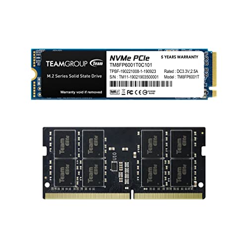 TEAMGROUP MP33 1TB TLC NVMe PCIe Gen3x4 M.2 2280 SSD Read/Write 1,800/1,500 MB/s TM8FP6001T0C101 Bundle with Elite SODIM - Detailed View