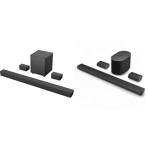 Vizio V-Series 5.1 Home Theater Sound Bar With Dolby Audio &Amp; 5.1.2 Elevate Sound Bar With Dolby Atmos, 13 Speakers, Wireless Subwoofer, Alexa - 2023 Model, Black