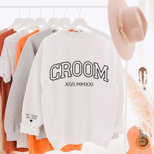 GODMERCH Personalized Embroidered Bride Sweatshirt - Mrs Sweatshirt, Wedding Gifts for Bride, Engagement Hoodie, Engaged Bride Groom Gift, Bride Gifts, Bridal Shower Gifts, Bachelorette Party Gifts2