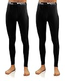 sesto senso Herren Lange Unterhosen Baumwolle 2er Pack Thermo Unterwäsche Funktionsunterwäsche Winter L 2 Schwarz