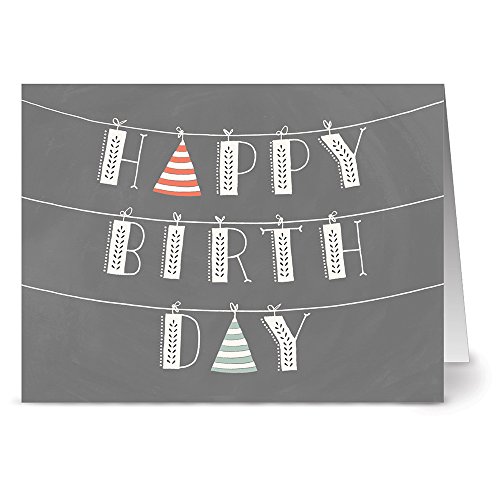 Note Card Cafe Happy Birthday Card Assortment With Gray Envelopes | 144 Pack | Fanciful Birthday Wishes Designs | Blank Inside, Glossy Finish | Bulk Set For Greeting Cards, Occasions, Birthdays #TOP2