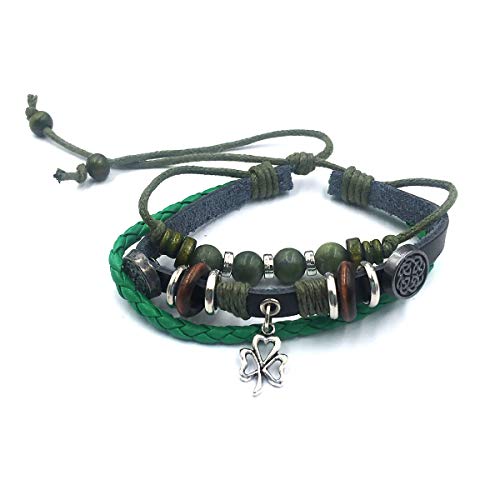 J. C. Walsh & Sons Connemara Marble Tie Bracelet - Shamrock Charm