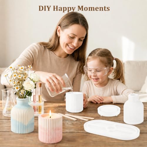 Image of Silicone Molds Set 3pcs Vase Bowl Tray Casting Molds DIY Craft | For resin, plaster, concrete and candle projects; flexible molds with smooth finish and easy release for handmade decor