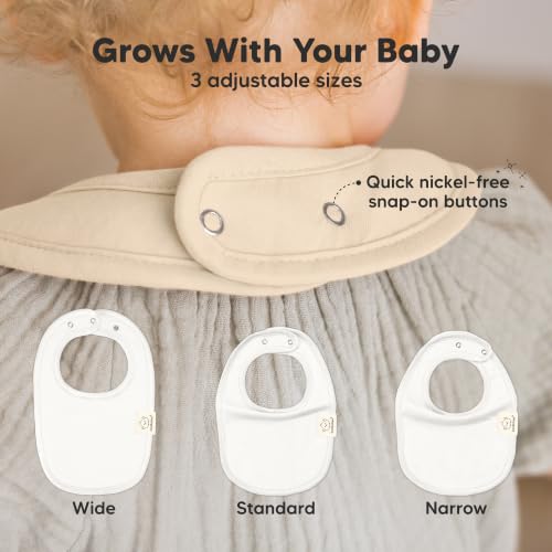 Image of KeaBabies 8-Pack Organic Baby Bibs for Drooling and Teething (Purest) | Soft Cotton Bibs for Baby Girl, Boy, Extra Absorbent, Easy to Clean & Put On, Toddler, Newborn, Infant 0-24 Months