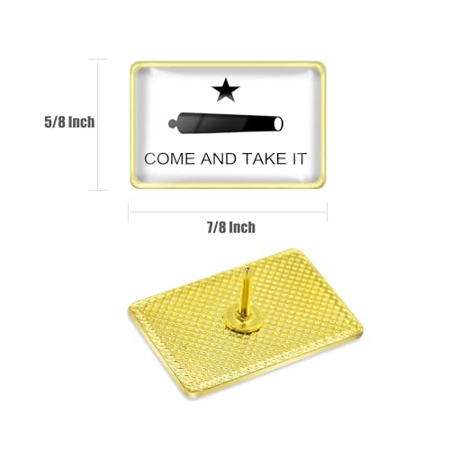 Image of 6 /12 /50 /100Pcs Gonzales Flag Come and Take It Lapel Pins Bulk - Metal Texas Gonzalez Brooch Badge Souvenir for Men Women Clothes Bags Hats