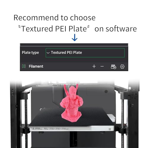Image of IdeaFormer-3D Smooth Carbon Fiber PET + Textured PEI Build Plate 257x257mm, Double Sided Flexible Print Bed 3D Printer PET+PEI Bed Plate for Bambu Lab X1 /X1C /P1P /P1S /P2S