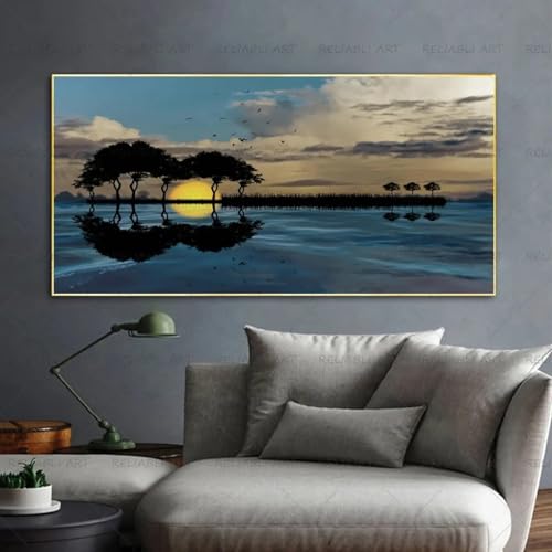 Peinture sur toile guitare abstraite TONGYINLI 80x160 cm sans cadre pour decoration salon moderne