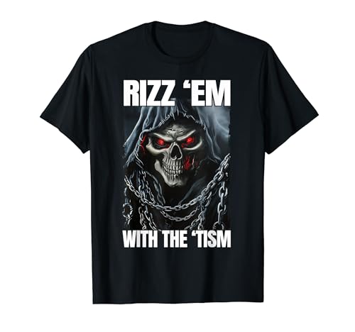 Rizz 'em With The 'tism Edgy Skeleton Camiseta