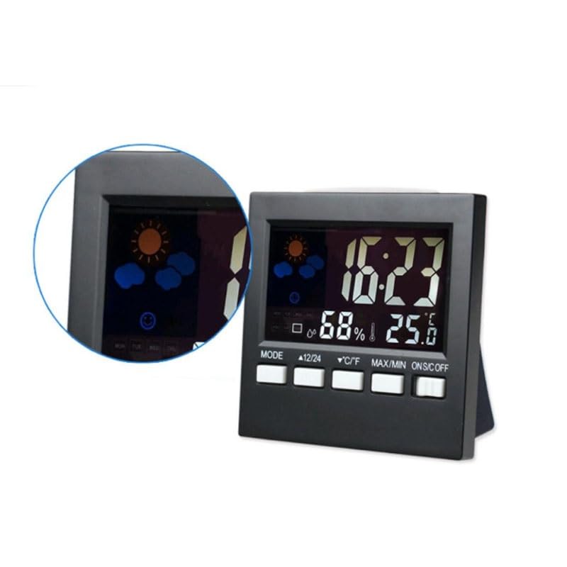 Thermometer Clock Alarm Household Humidity Temperature Meter