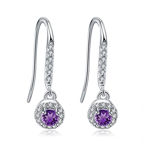 Bijoux fins : boucles d'oreilles pendantes bleu naturel de naissance