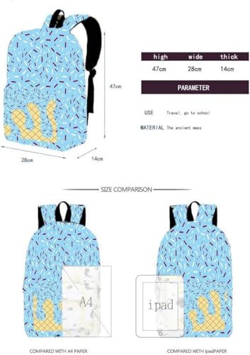 Ice Cream Backpack Kawaii Shoulder Bagpacks Cute Large Capacity Daypack Lightweight Daily Use Travel Hiking Camping (Rose)4