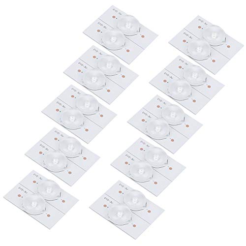 Tablero de Fibra de Vidrio, Cuentas de Lámpara de Lente LED SMD, Chip de Fuente de Luz de 3 V de Alto Brillo con Filtro de Lente óptica para Reparación de Televisores (20PCS)