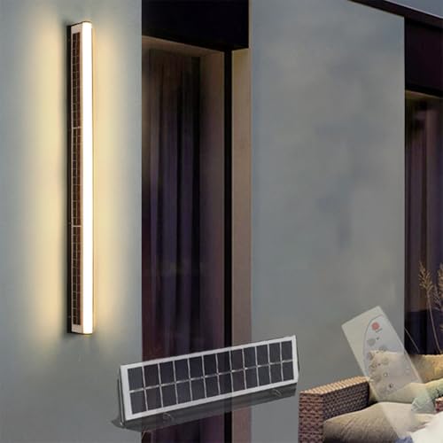 Aplique solar LED exterior para villa con mando y luz cálida de 20cm