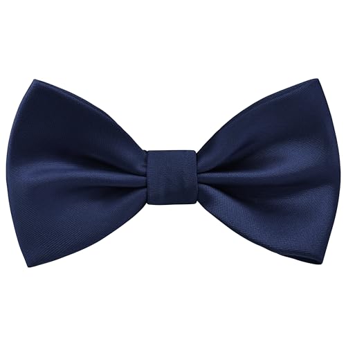 Branduce Navy Blue Bow Ties for Boys Pre Tied Toddler Bow Tie Adjustable Silk Blend Kids Bowties for Wedding Party (BB12-06)