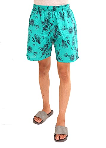 REDLUV Men's Cotton Boxers Lounge Shorts with Two Sides Pockets