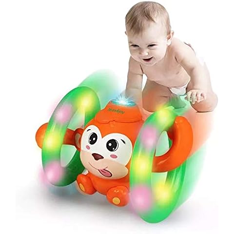 KaFmDa Early Education Roll & Glow Monkey Toy with Lights and Music Rolling Forward and Backward Various Musical Sounds and Colorful Light for Toddlers Children & Kids Boys and Girls Cover