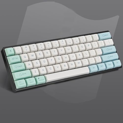 Image of Guffercty kred 137 Keys XDA Profile keycaps 75 Percent Cute Ice Mint PBT Keyboard Caps for Mechanical Keyboard (Ice Mint)