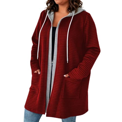 Gilet cardigan oversize à capuche pour femme avec poches larges