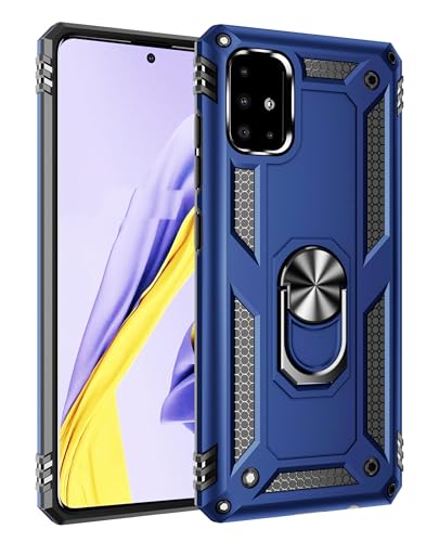 SORAKA Case for Samsung Galaxy A51 4G with 360 Degree Rotation Ring Holder Soft TPU Slim Fit Case Samsung Galaxy A51 4G Case with Metal Plate for Magnetic Car Phone Holder Blue