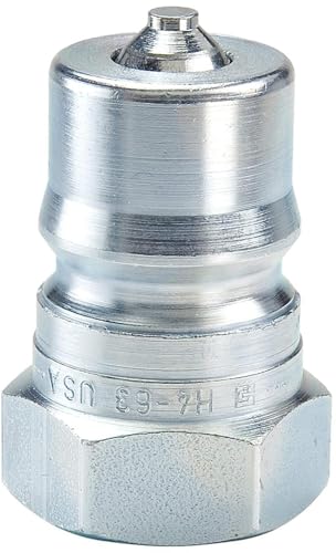 Parker Hannifin H6-63 Series 60 Steel Multi-Purpose Quick Nipple with Female Pipe Thread, ISO 7241 Series B Interchange, 3/4" Body Size, 3/4"-14 NPTF Thread, 2.43" Length