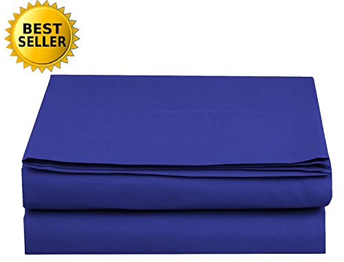 Luxury Flat Sheet on Amazon Elegant Comfort Wrinkle-Free 1500 Premier Hotel Quality 1-Piece Flat Sheet, Queen Size, Royal Blue