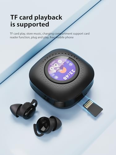 Image of Sleep Headphones, Invisible Sleep Earbuds for Side Sleepers,Small Comfortable Fit Noise Blocking,Bluetooth 5.3 Wireless Earbuds with Smart Touch Screen Case, Ear Buds for Sleeping - Black
