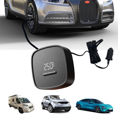 QICYCLE A1 Xiaomi Eco-Chain Fabricado Inflador Ruedas Coche, 12V Compresor Aire Portatil Coche con Manómetro Digital, Función Memoria y 2.9M Cable, Mini Compressore Portatile con Schrader Valvole