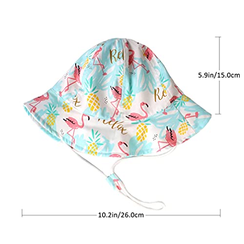 Amosfun Chapéu de pescador de flamingo, chapéu infantil de pescador, chapéu de proteção solar para c