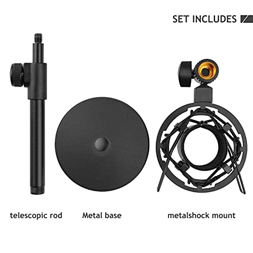 At2020 Desktop Microphone Stand, Adjustable Table Mic Stand With Mic Shock Mount For Audio Technica At2020 At2020Usb+ At2035 Atr2500 Condenser Studio Microphone By Frgyee #TOP6