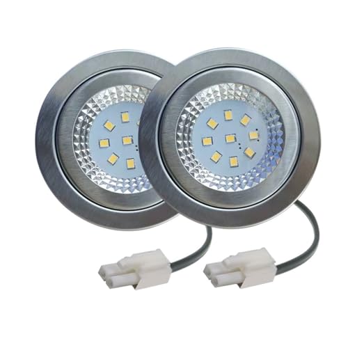 ruehalf 2-Pack Kitchen Smoke Exhauster Light 1.5W 230V 68mm Range Hood Light Stove Hood Lamp Smoke Vent Extractor Light White 6000K