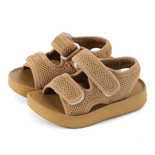 Image of MK MATT KEELY Unisex Kids Summer Slide Sandals Baby Comfort Anti-Slip Open Toe Adjustable Walking Beach Shower Shoes for Boys Girls