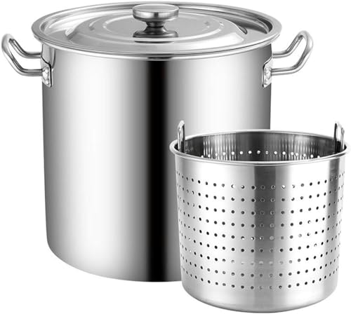 Olla de acero inoxidable 20 l con colador freidora de pavo exterior