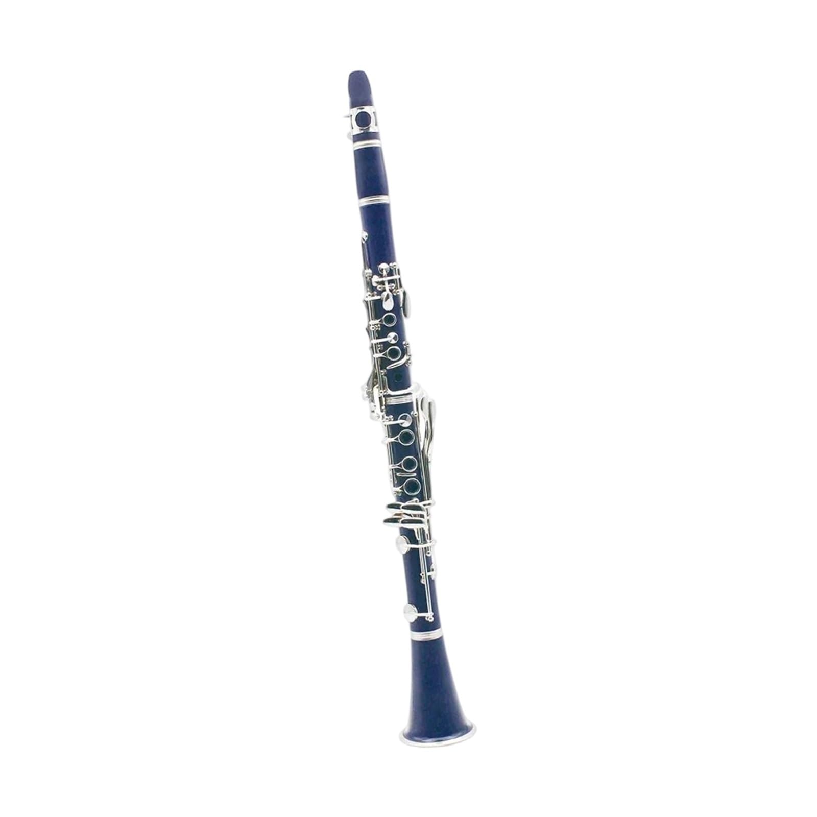 Clarinete De Resina ABS 17 Teclas Si Bemol (Bb) Clarinete | Llaves plateadas, acabado azul, accesorios incluidos.