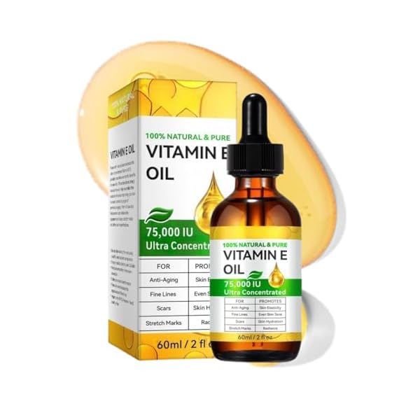Ultra Pure Vitamin E Oil for Skin – Organic Vitamin E Oil for Face,Body,Hair – Natural Vi-tamin E Scar Oils – Non GMO, Cold Pressed – Deeply Moisturizing & Skin Repair Massage Oils – Easy to Absorbed