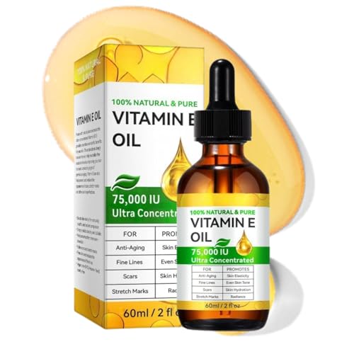 Ultra Pure Vitamin E Oil for Skin - Organic Vitamin E Oil for Face,Body,Hair - Natural Vi-tamin E Scar Oils - Non GMO, Cold Pressed - Deeply Moisturizing & Skin Repair Massage Oils - Easy to Absorbed
