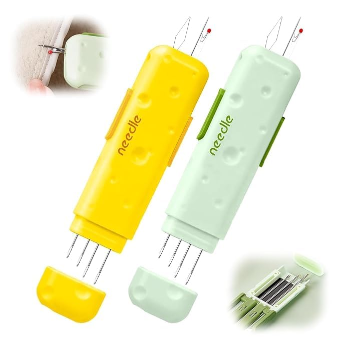 MURTISIDDH New Upgraded 3 in 1 Automatic Needle Threaders Seam Ripper with Magnetic Storage Box, Needle Threaders Quick Sewing Kit(Pack of 1,Multicolor)