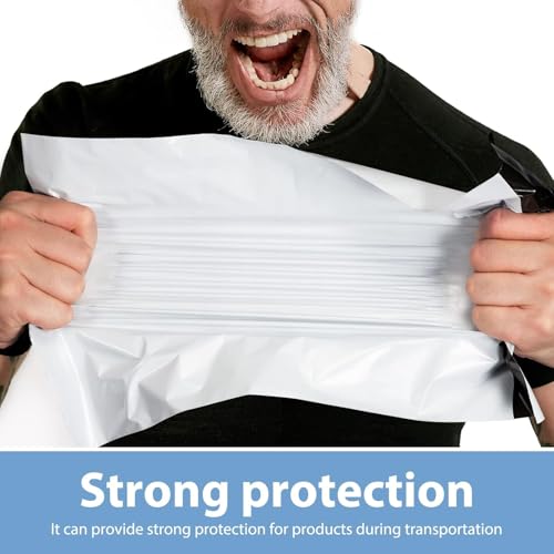 Image of Metronic Poly Mailers 14.5x19 1000 Pcs White, Large Shipping Bags for Clothing Mailing Bags with Strong Self-sealing Adhesive Waterproof and Tear-Proof Postal Bags in Bulk