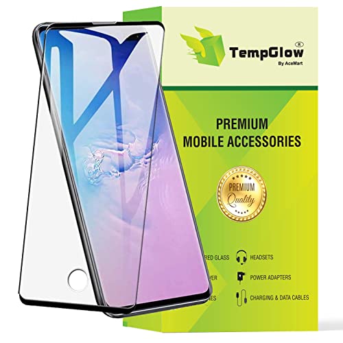 Image of Screen Protector for Samsung Galaxy S10 Black Tempered Glass Edge-to-Edge Full Glue Curved Screen Protector With Installation Kit
