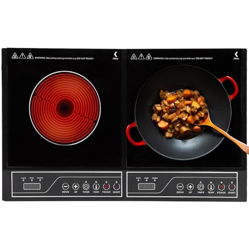 La Mejor Selección de Parrilla Electrica 2 Quemadores los 5 más buscados. 48 Parrilla de Inducción Eléctrica de 2 Quemadores - Bajo Consumo de Energía - Panel de Control Táctil con Temporizador - Compacta y Eficiente